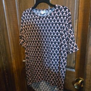 LuLaRoe Black and Pink Geometric Dress
